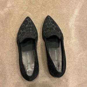 Stuart Weitzman black pointed toe flats, size 8.